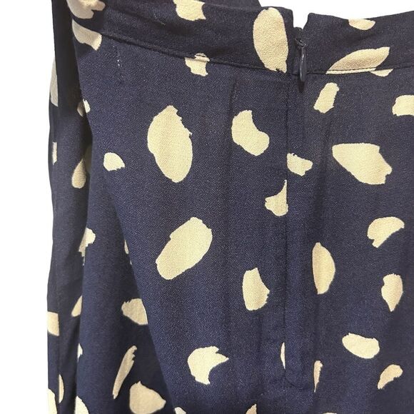 Reformation Bea Paint Splatter Spot Navy Blue MIDI Skirt - Picture 3 of 10